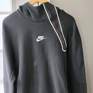 Nike Tech Fleece Asymmetrical Pullover Hoodie - Black - Size Medium